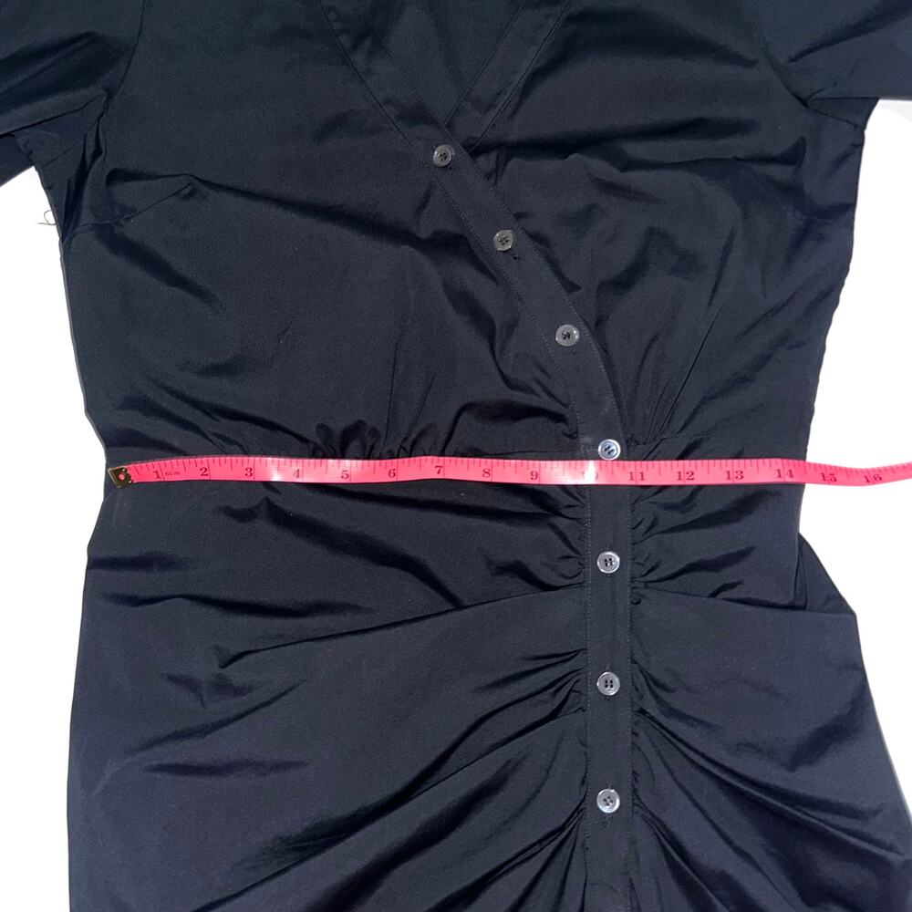 SOLD 💕Veronica Beard Atia Black Ruched Cotton Button Front Dress Size 8 - Picture 11 of 13